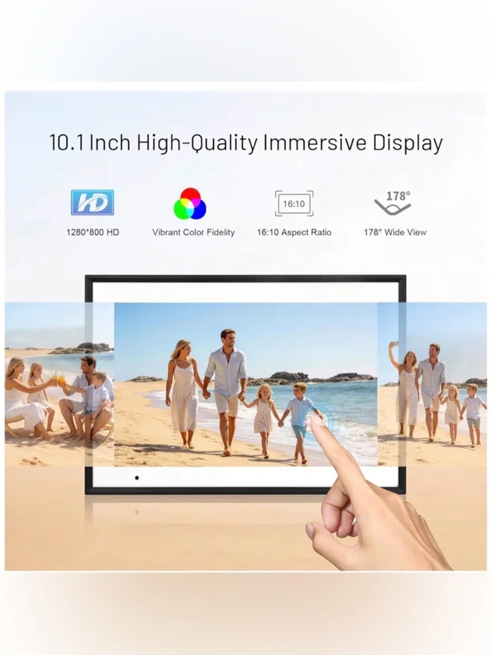 Digital Photo Frame with Black Frame - Smart WiFi Display